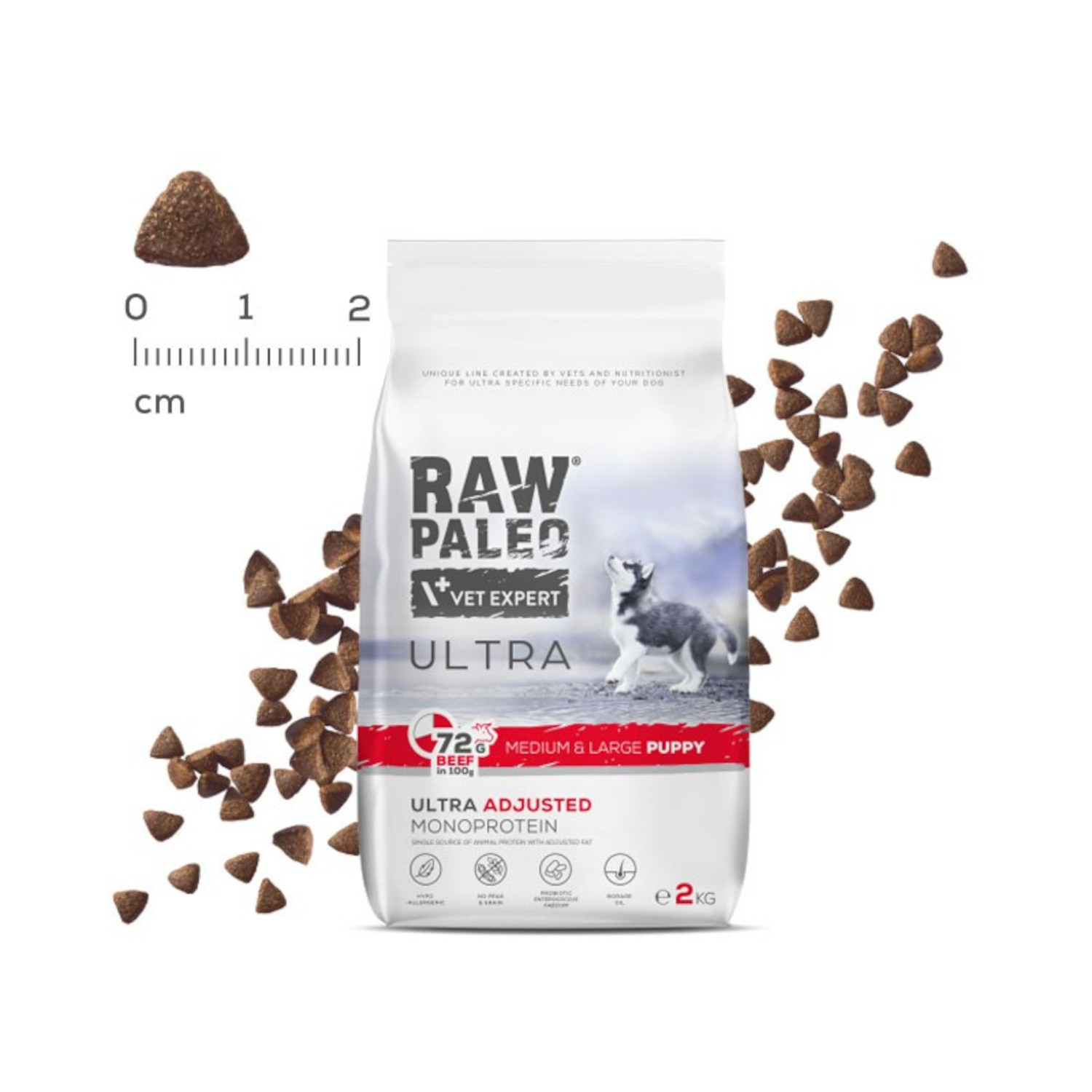 RAW PALEO Ultra Medium&Large Puppy Beef – Trockenfutter für Welpen – 2 kg - foto 1