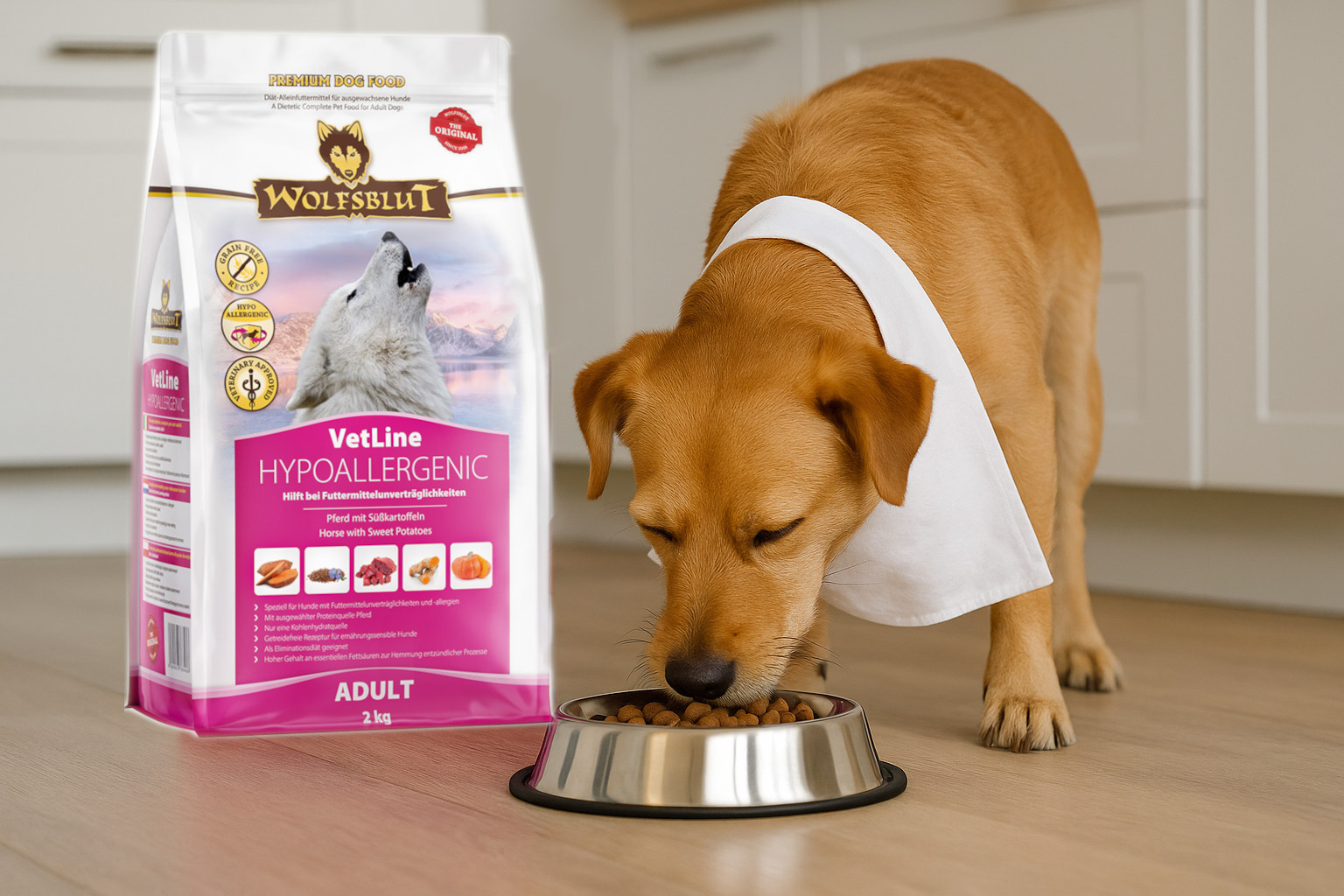 WOLFSBLUT VetLine Hypoallergenic Horse with sweet potatoes - trockenfutter für Hunde - 2kg - foto 5