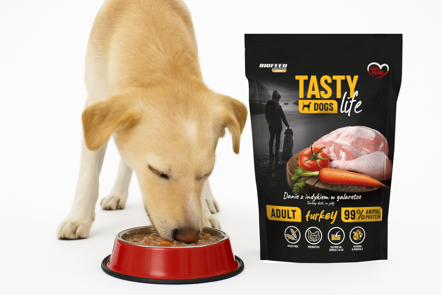 BIOFEED Tasty Dogs Life Turkey - Nassfutter für Hunde - 500g - foto 5