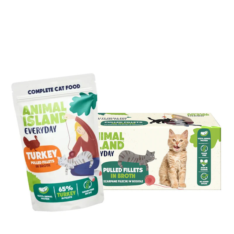 ANIMAL ISLAND Turkey in broth - nassfutter für Katzen - 40x85g - foto 1