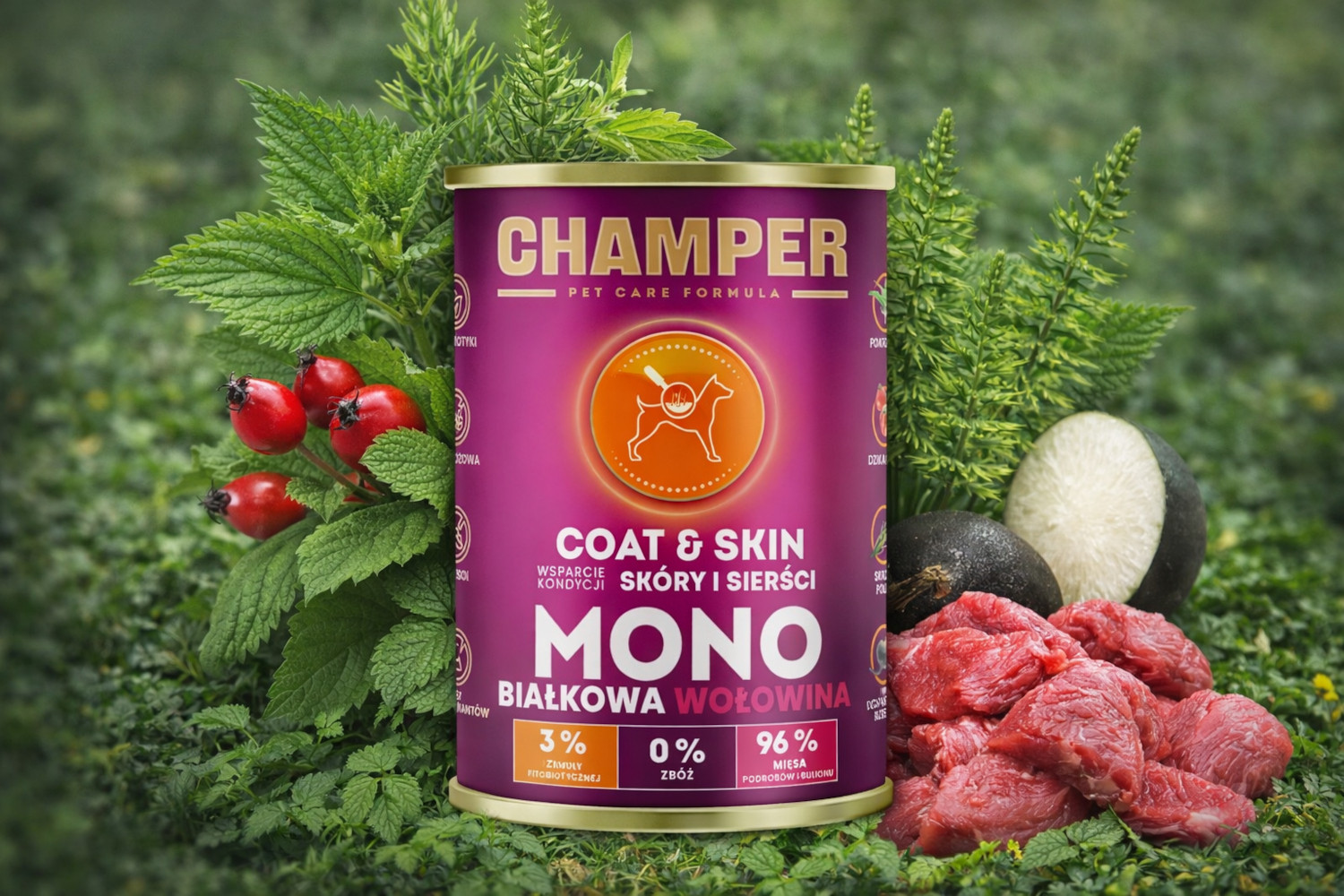 CHAMPER Coat & Skin Monoprotein Beef - Nassfutter für Hunde - 400g - foto 3