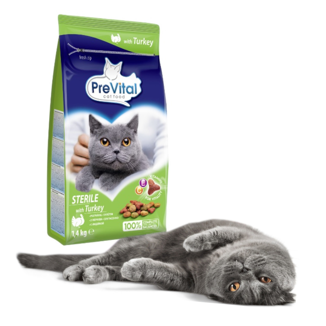 PREVITAL Sterile Turkey - trockenfutter für Katzen - 1,4kg - foto 7