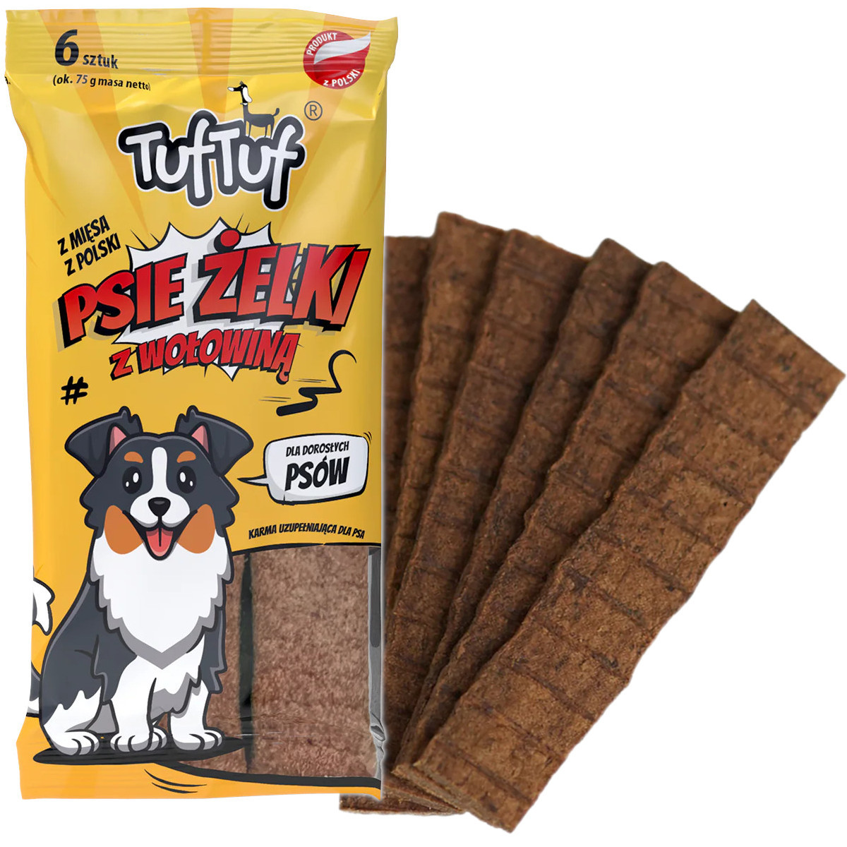 TUF TUF Hundegelee – Streifen MIX 3 Geschmacksrichtungen – Leckerli für Hunde – 12x75g - foto 7