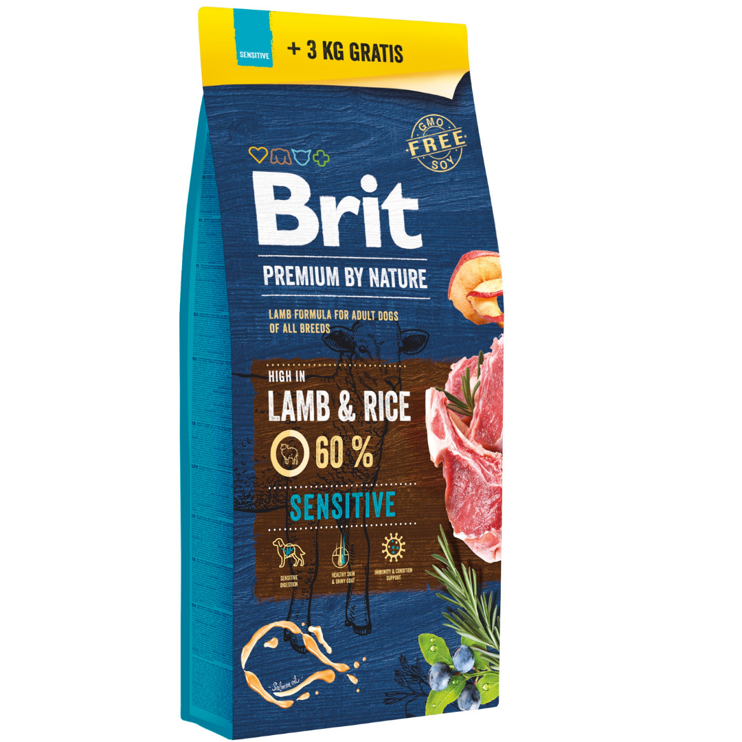 BRIT Premium by Nature Sensitive Lamb and rice - trockenfutter für Hunde - 15kg + 3kg - foto 1