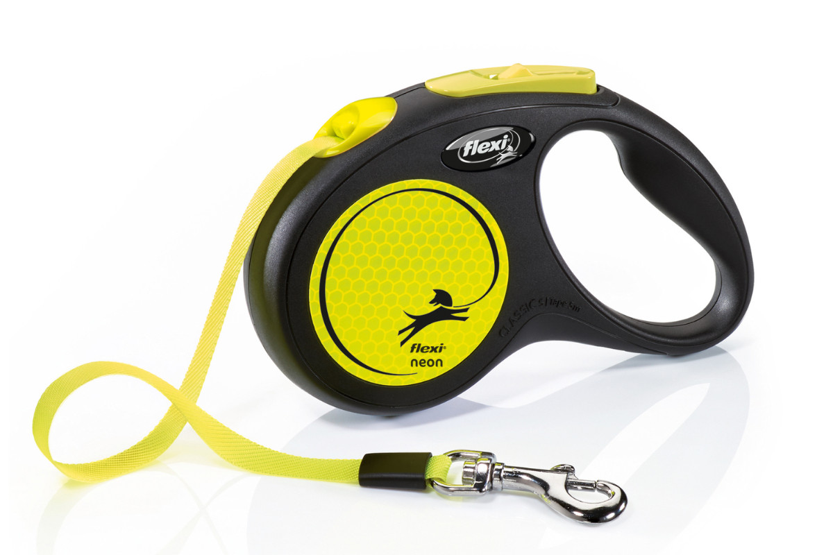 Flexi New NEON 5 m Schwarz, Gelb Hund Rückziehbare Leine - foto 1
