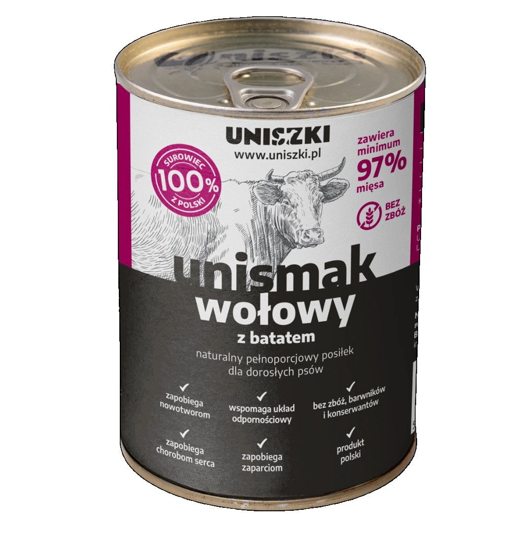 UNISZKI UNIsmak beef with sweet potato - Nassfutter für Hunde - 400g - foto 1