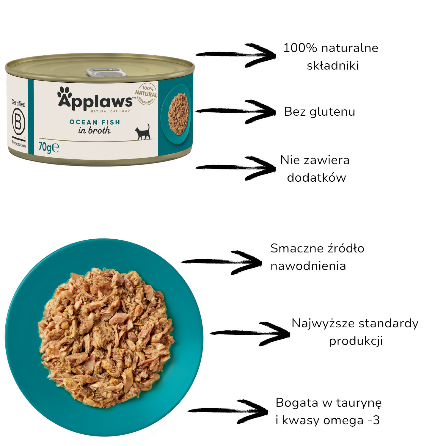 APPLAWS Ocean Fish in Broth - nassfutter für Katzen - 70g - foto 1