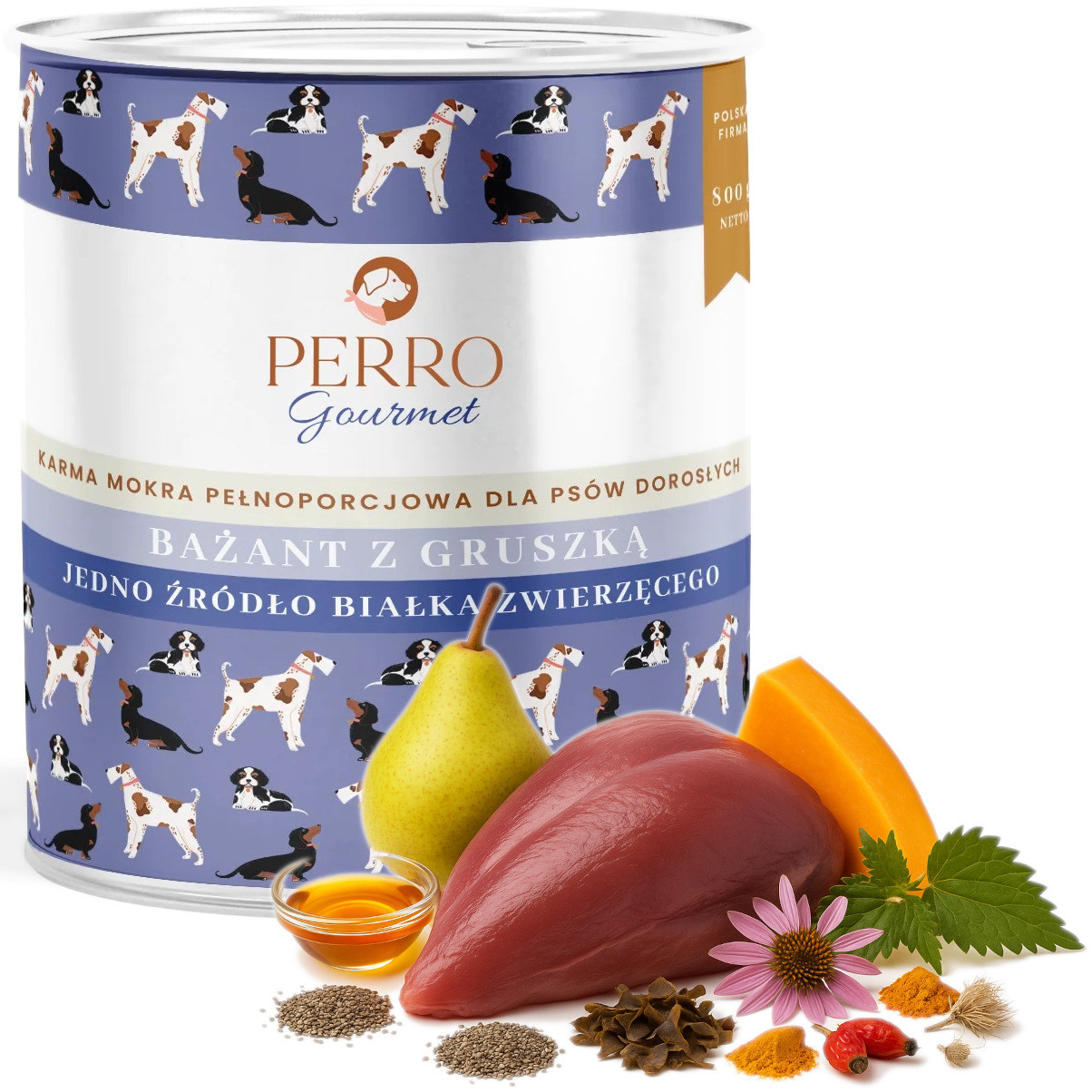 PERRO Gourmet Pheasant with pear - Nassfutter für Hunde - 800g - foto 3