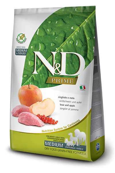 FARMINA N&D PRIME DOG WILD BOAR AND APPLE ADULT MEDIUM & MAXI 12 kg - foto 2