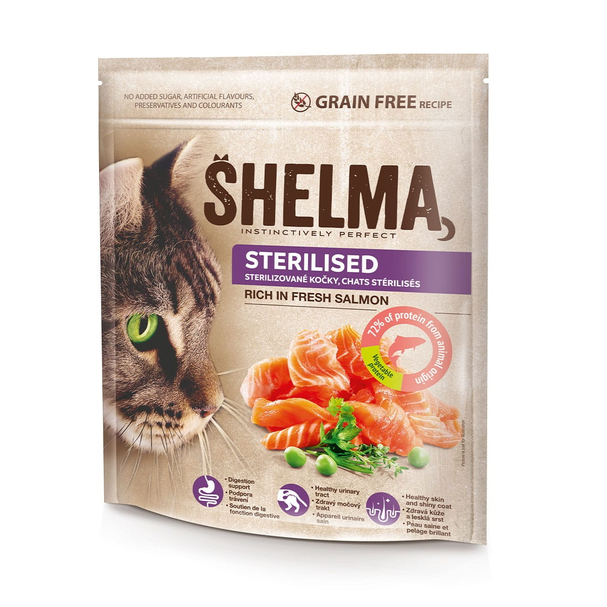 SHELMA Sterilised Rich in salmon - trockenfutter für Katzen - 750g - foto 4