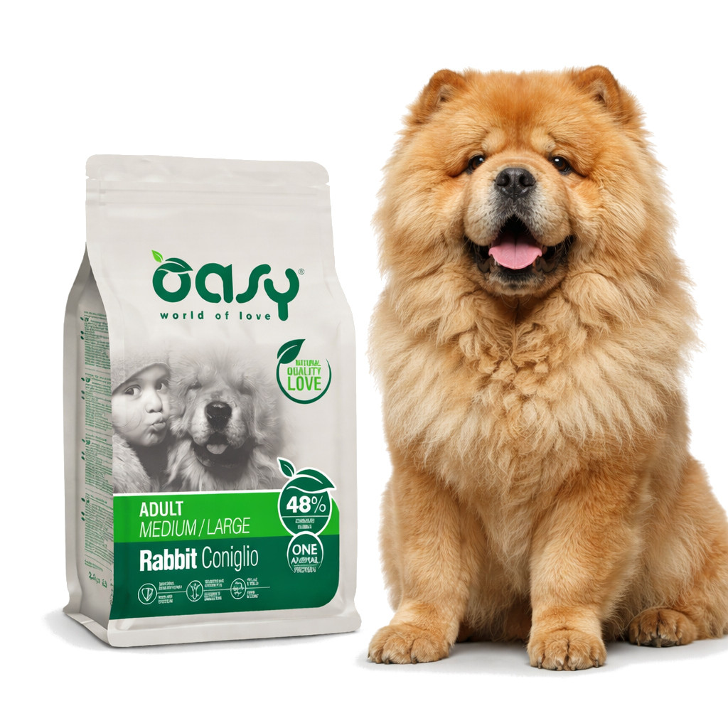 OASY One Animal Protein Adult Medium/Large Rabbit - trockenfutter für Hunde - 2,5kg - foto 2