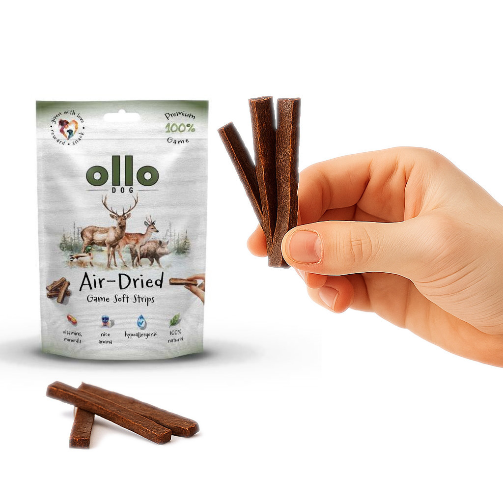 OLLO Air-Dried Game strips - leckerli für hunde - 80g - foto 3