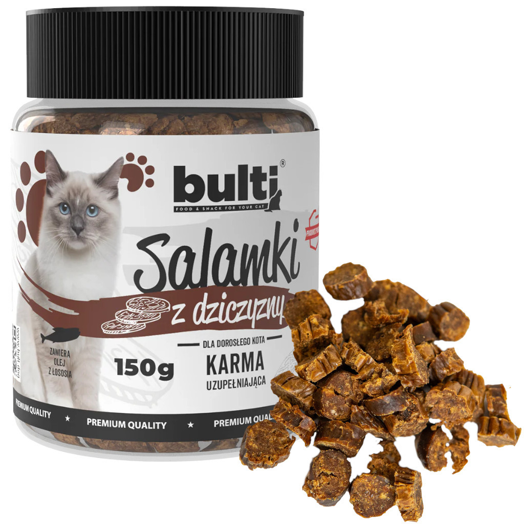 BULTI Mini-Salami MIX aus 4 Geschmacksrichtungen – Katzensnack – 12x150g - foto 9