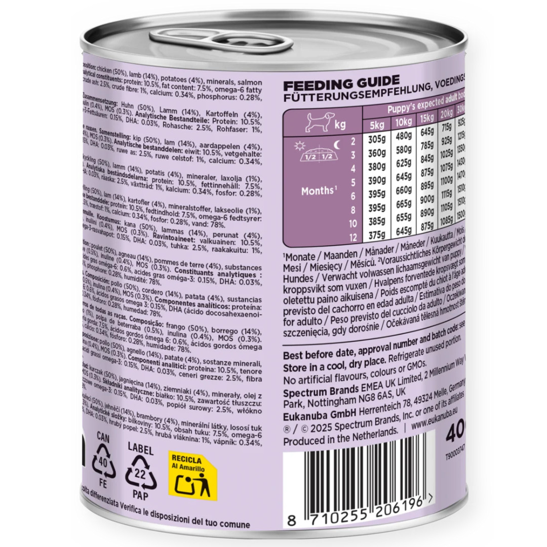 EUKANUBA Life Care Puppy Reich an Lamm und Kartoffeln - Nassfutter für Hunde - 12x400g - foto 2