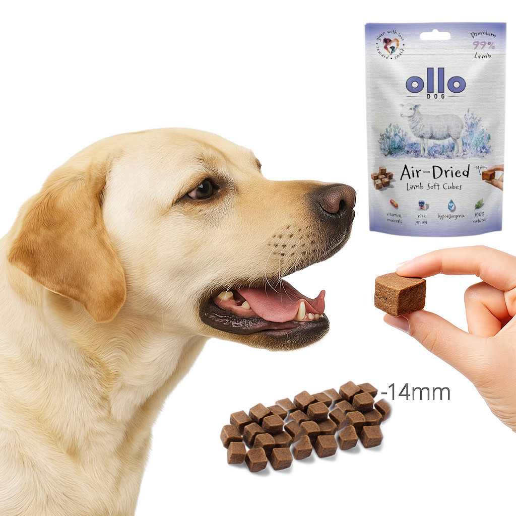 OLLO Air Dried Training Lamb Cubes - leckerli für hunde - 80g - foto 4