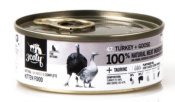 3COTY Turkey with goose For kittens - nassfutter für Katzen - 6x80g - foto 1