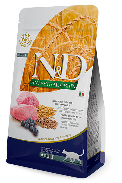 FARMINA N&D ANCESTRAL GRAIN CAT LAMB. SPELT. OATS AND BLUEBERRY ADULT 1,5kg - foto 2