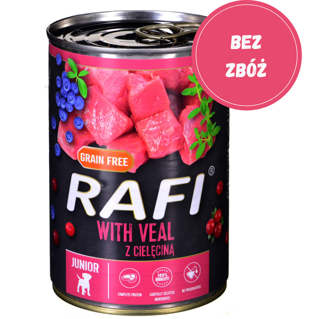 Dolina Noteci Rafi Junior mit Kalbfleisch, Cranberry und Blaubeere - Nasses Hundefutter 400 g - foto 2