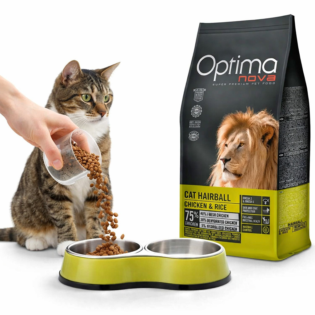 OPTIMANOVA Cat Hairball Chicken & Rice - trockenfutter für Katzen - 2kg - foto 2