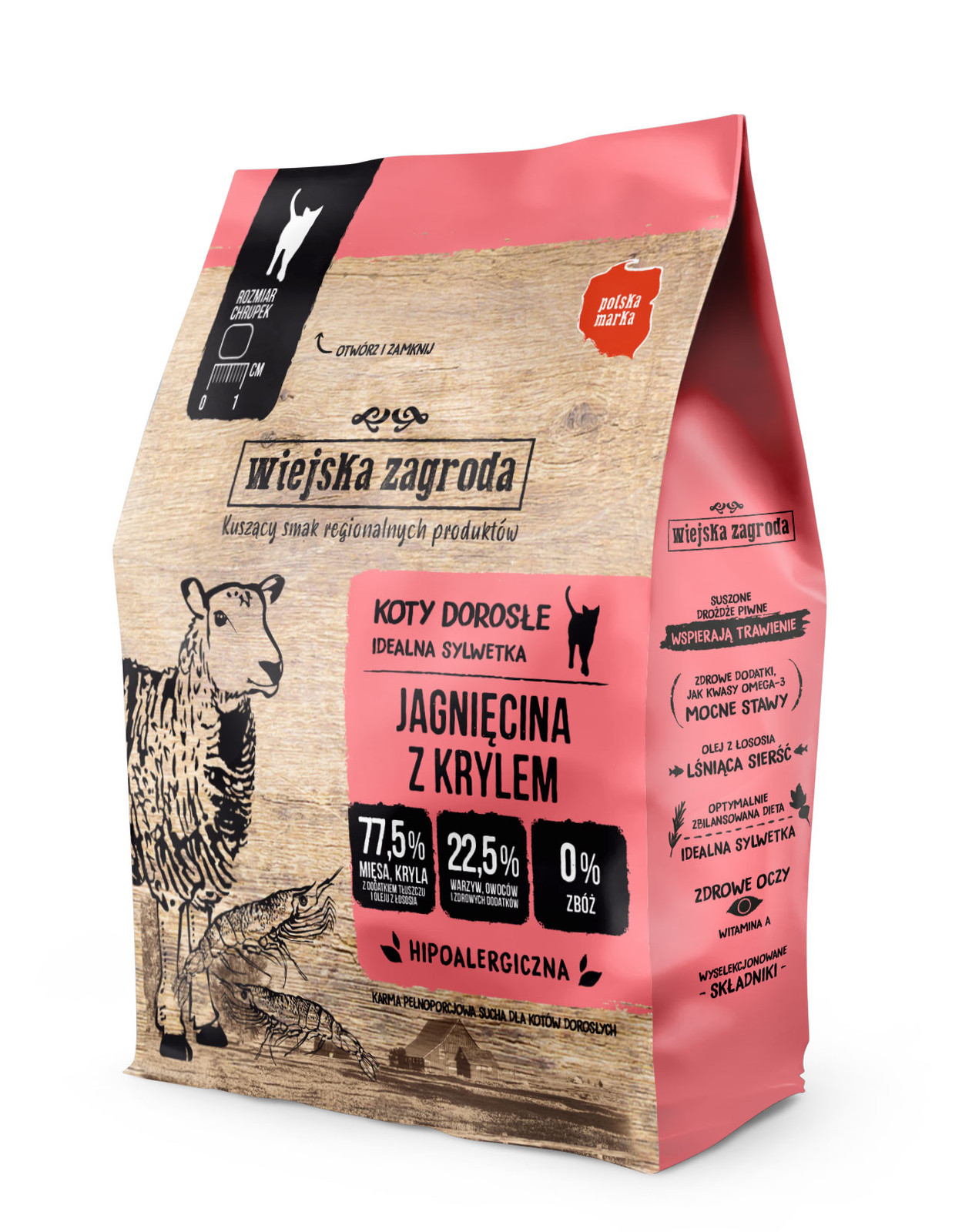 WIEJSKA ZAGRODA Lamb with krill - trockenfutter für Katzen - 400g - foto 1