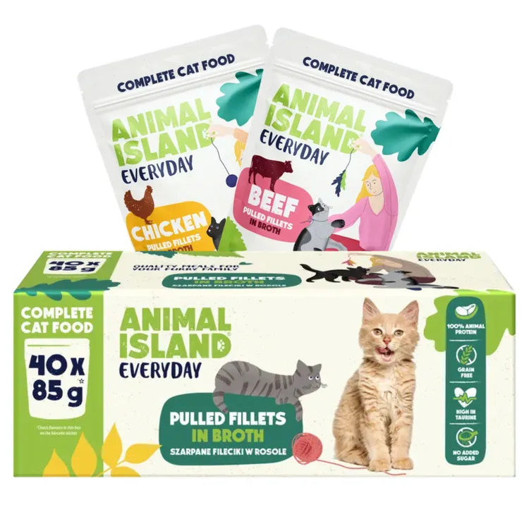 ANIMAL ISLAND Everyday Beef and chicken fillets in broth - nassfutter für Katzen - 40 x 85g - foto 3