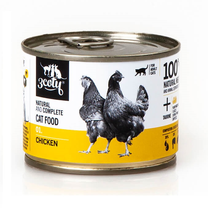 3COTY 01 Chicken - nassfutter für Katzen - 12x180g - foto 6