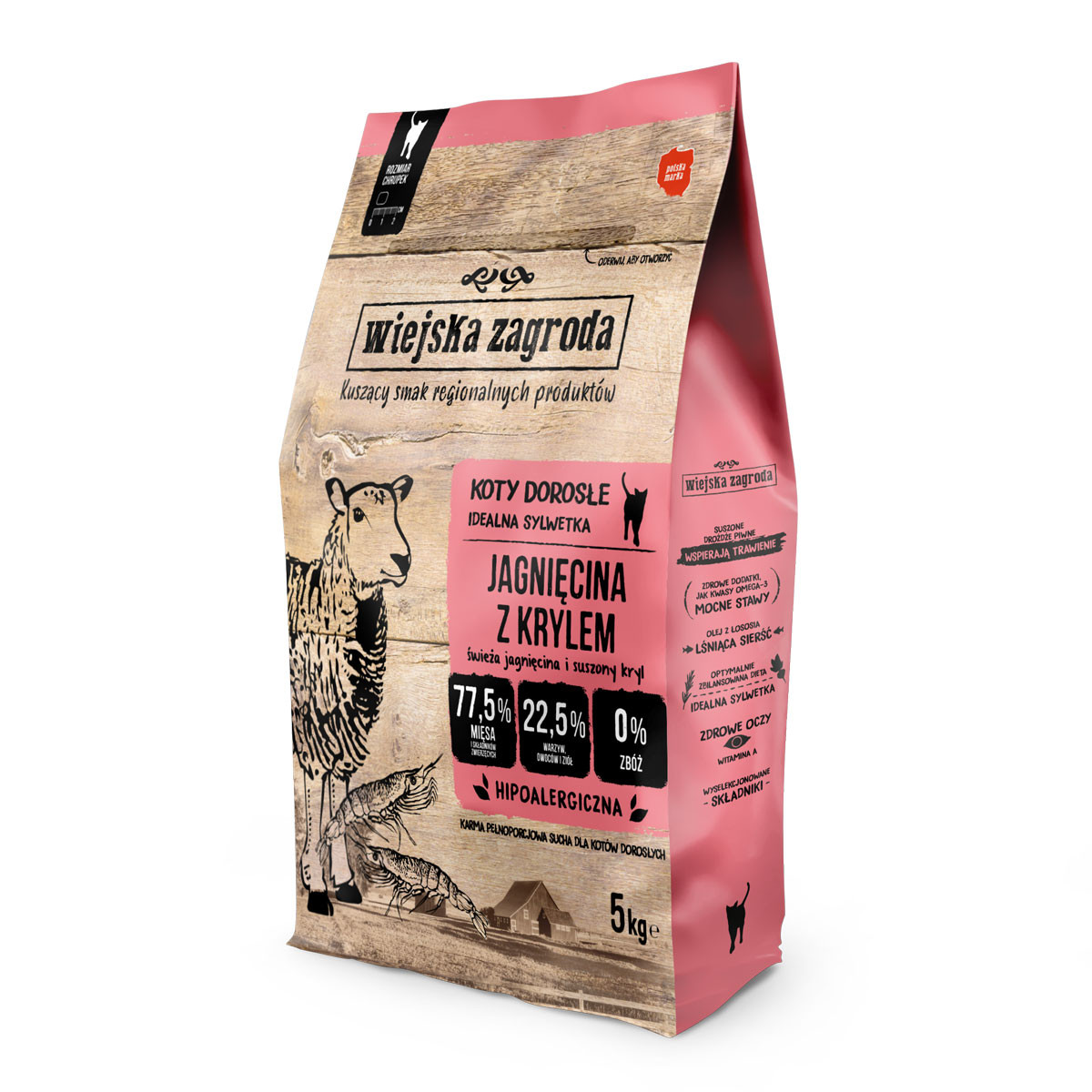 WIEJSKA ZAGRODA Lamb with krill - trockenfutter für Katzen - 5kg - foto 1