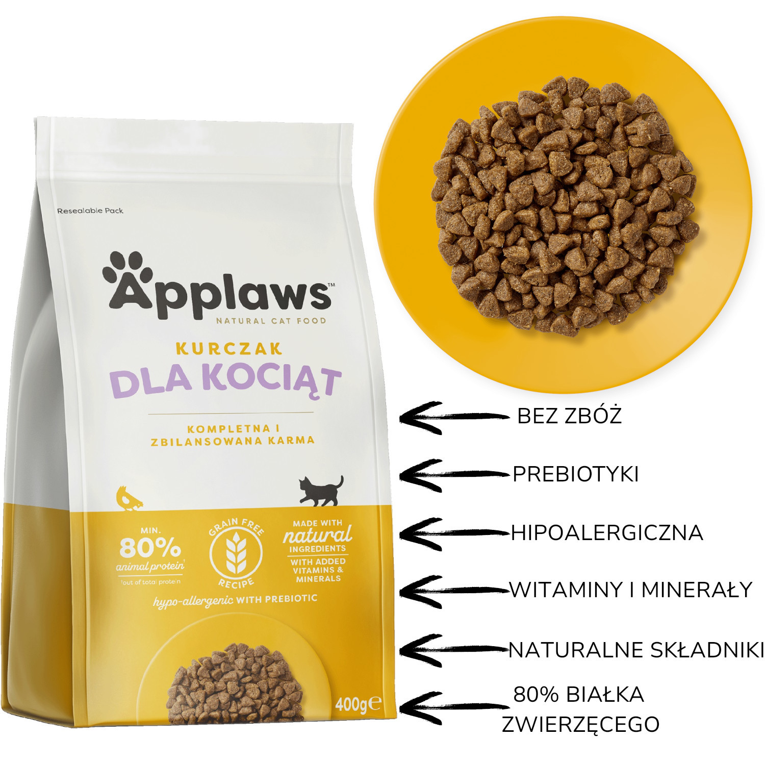 APPLAWS Kitten Chicken - trockenfutter für Katzen - 400g - foto 1