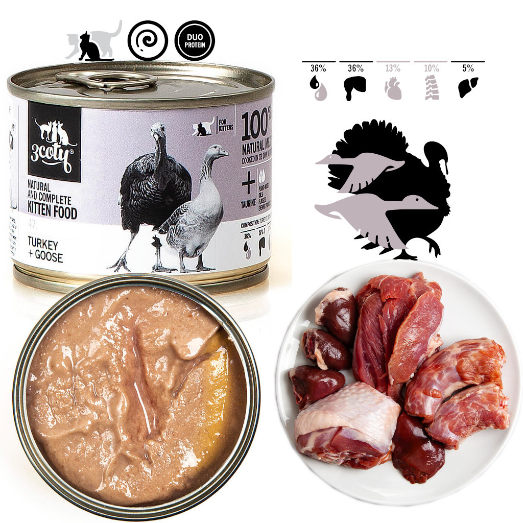 3COTY 47. Turkey and goose for kittens - nassfutter für Katzen - 180g - foto 2