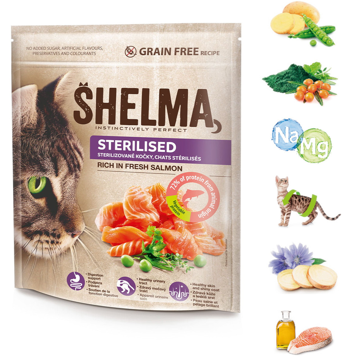 SHELMA Sterilised Rich in salmon - trockenfutter für Katzen - 750g - foto 9