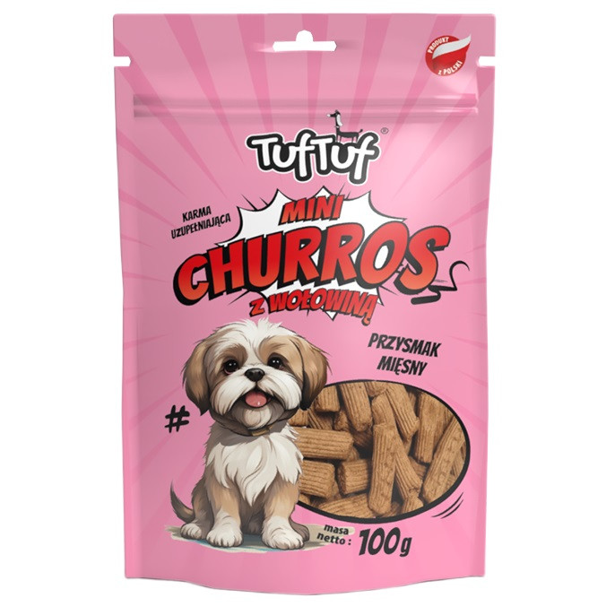 TUF TUF Mini Churros with beef - leckerli für hunde - 100g - foto 3