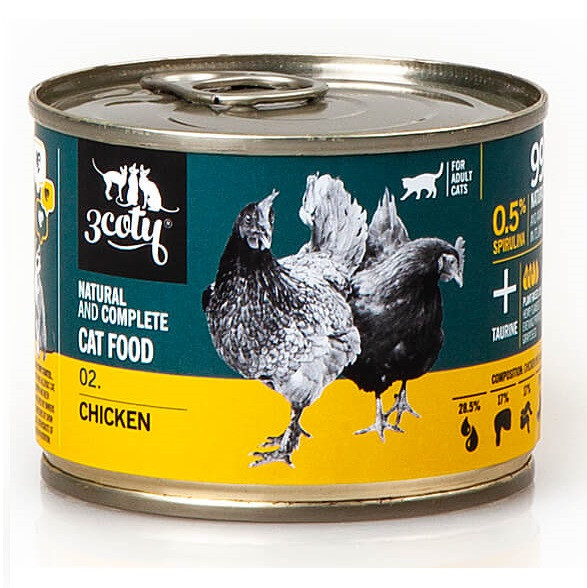 3COTY 02. Chicken - nassfutter für Katzen - 180g - foto 6