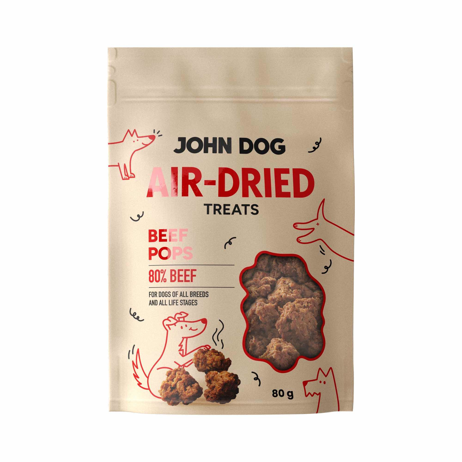 JOHN DOG Air-Dried Beef pops - leckerli für hunde - 80g - foto 1