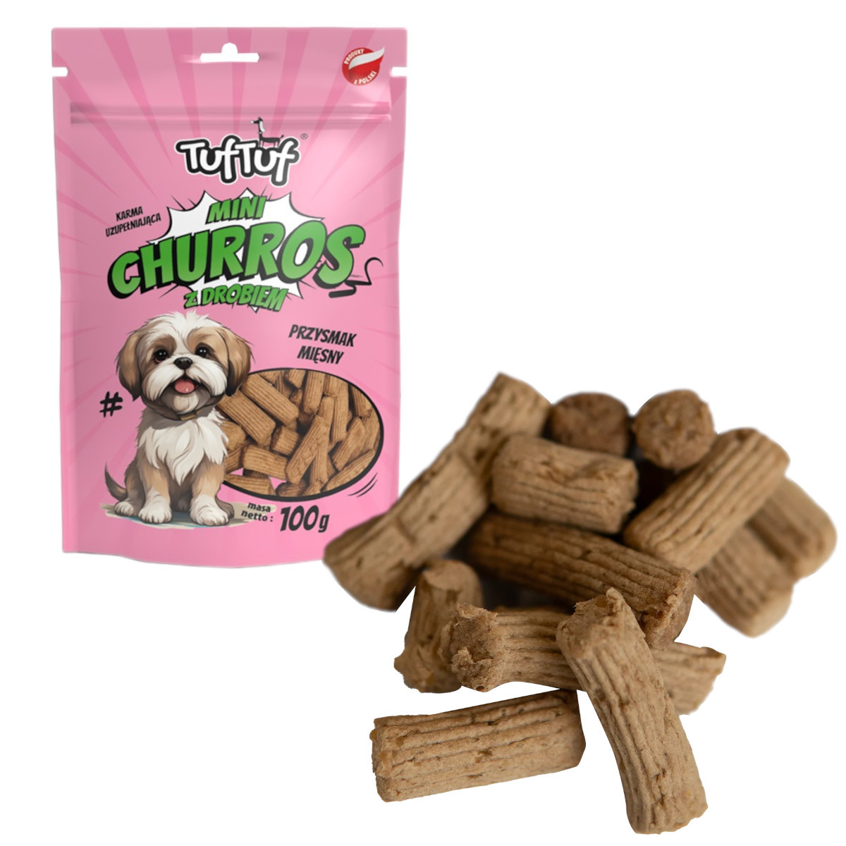 TUF TUF Mini Churros with poultry - leckerli für hunde - 100g - foto 1