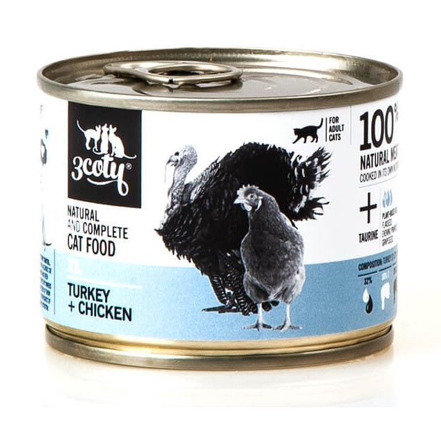 3COTY 21. Turkey and chicken - nassfutter für Katzen - 6x180g - foto 6