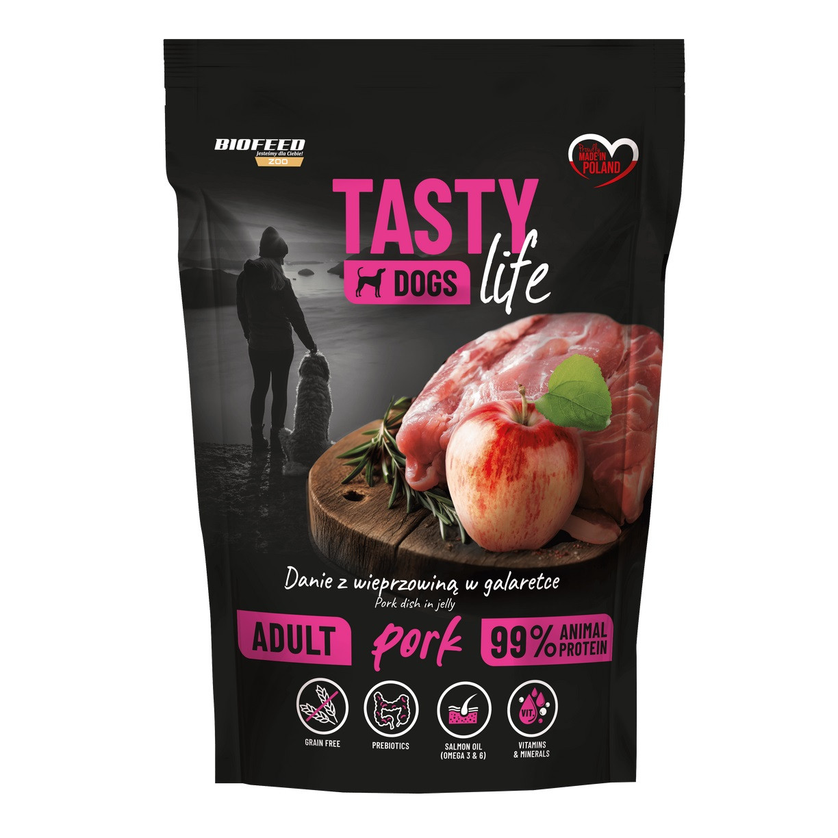 BIOFEED Tasty Dogs Life Pork - Nassfutter für Hunde - 500g - foto 2