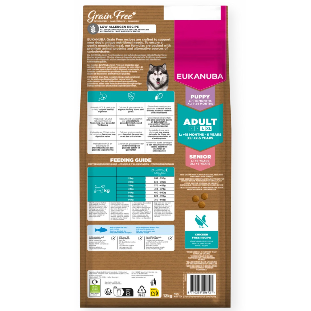 EUKANUBA Grain Free Adult Large Ocean Fish - trockenfutter für Hunde - 12kg - foto 3