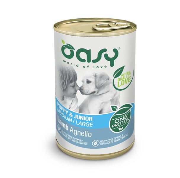 OASY One Protein Puppy & Junior Medium/Large Lamb - Nassfutter für Hunde - 400g - foto 1