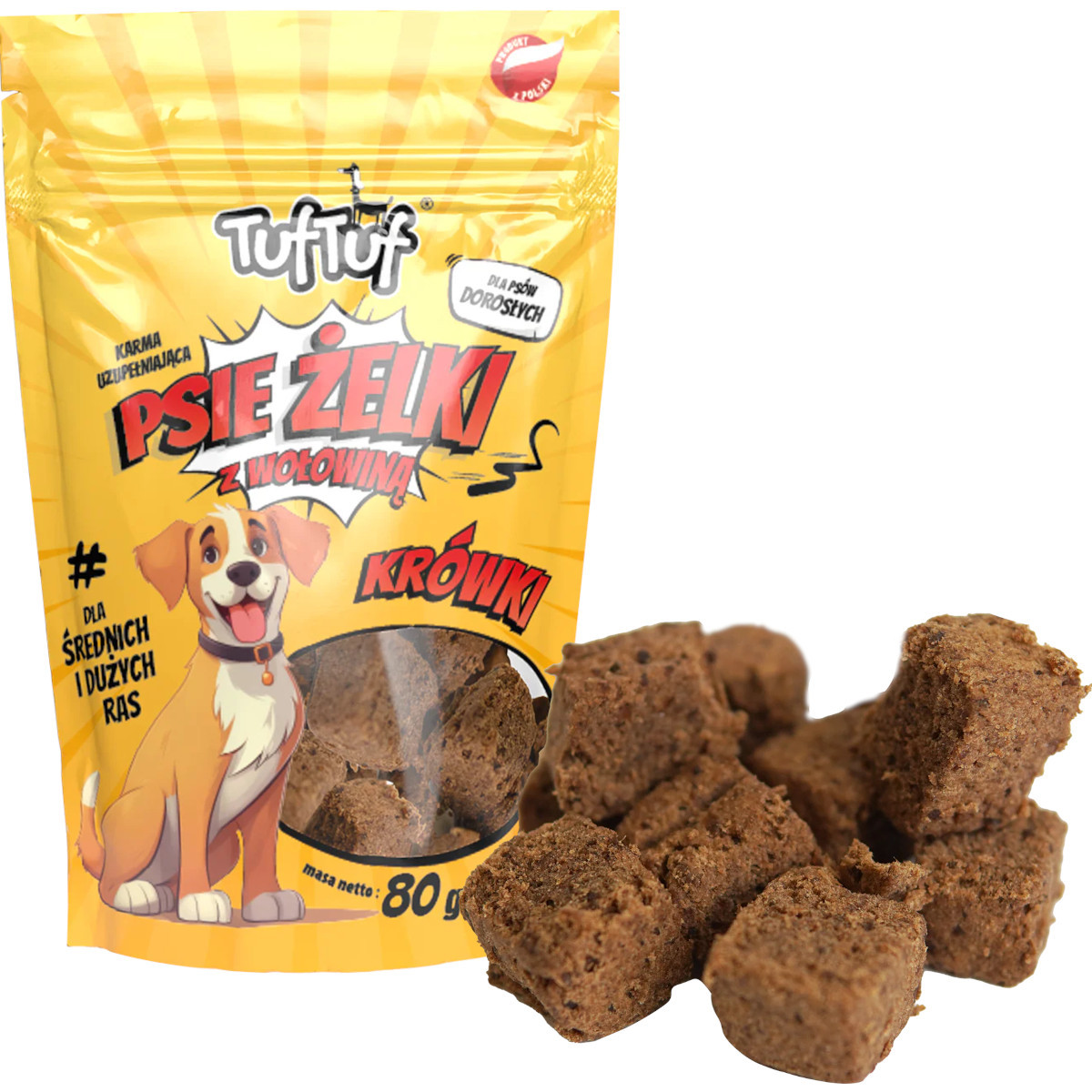 TUF TUF Psie żelki - beef fudge - leckerli für hunde - 80g - foto 1