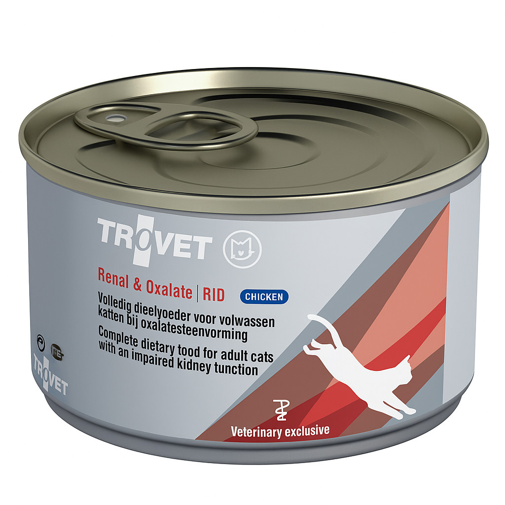 TROVET Renal & Oxalate RID Huhn – Nassfutter für Katzen – 12×100 g - foto 1