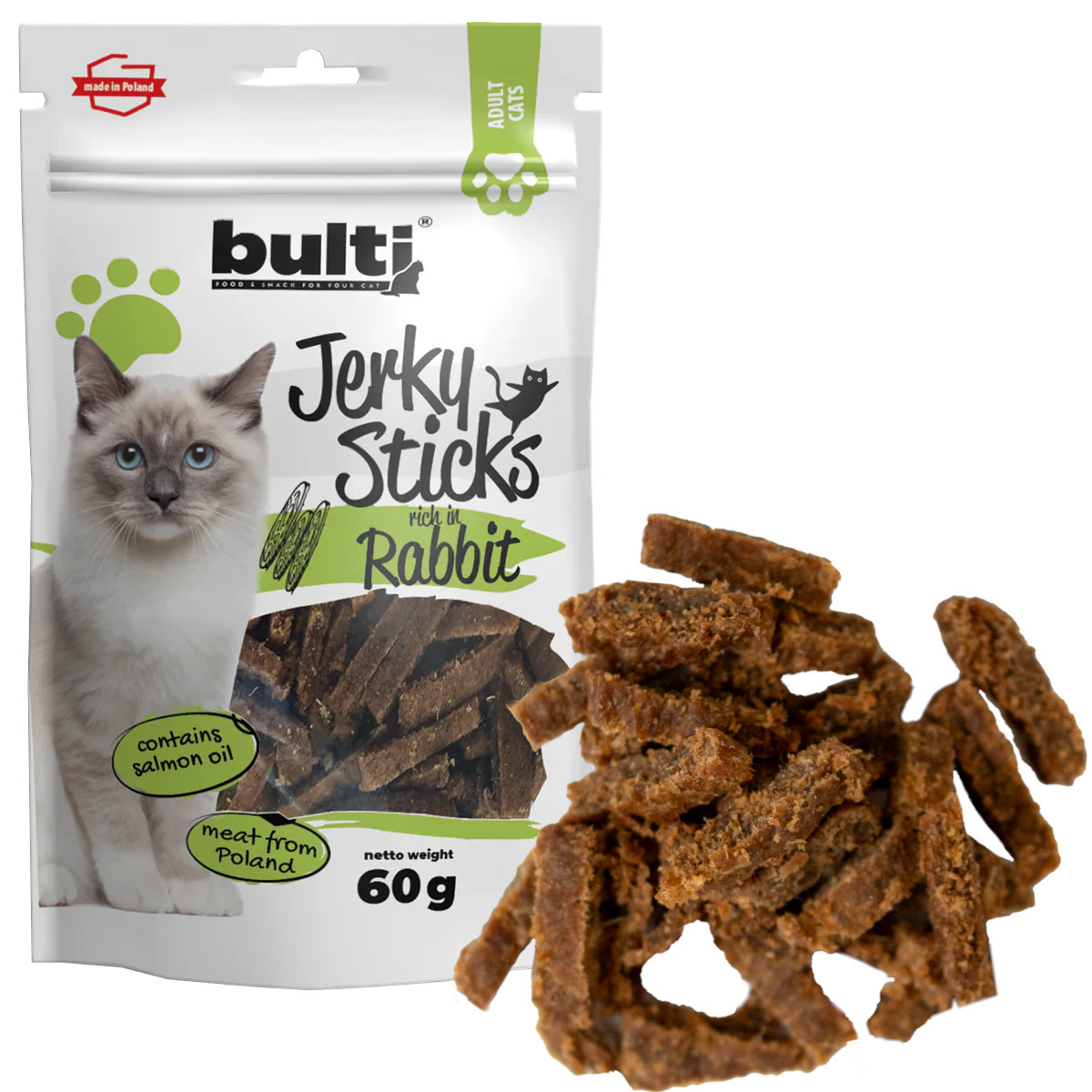 BULTI Jerky sticks rich in rabbit - Katze behandeln - 60g - foto 1