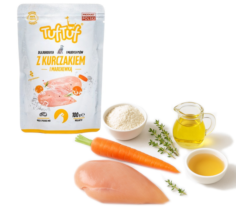 TUF TUF with chicken and carrot - Nassfutter für Hunde - 100g - foto 3