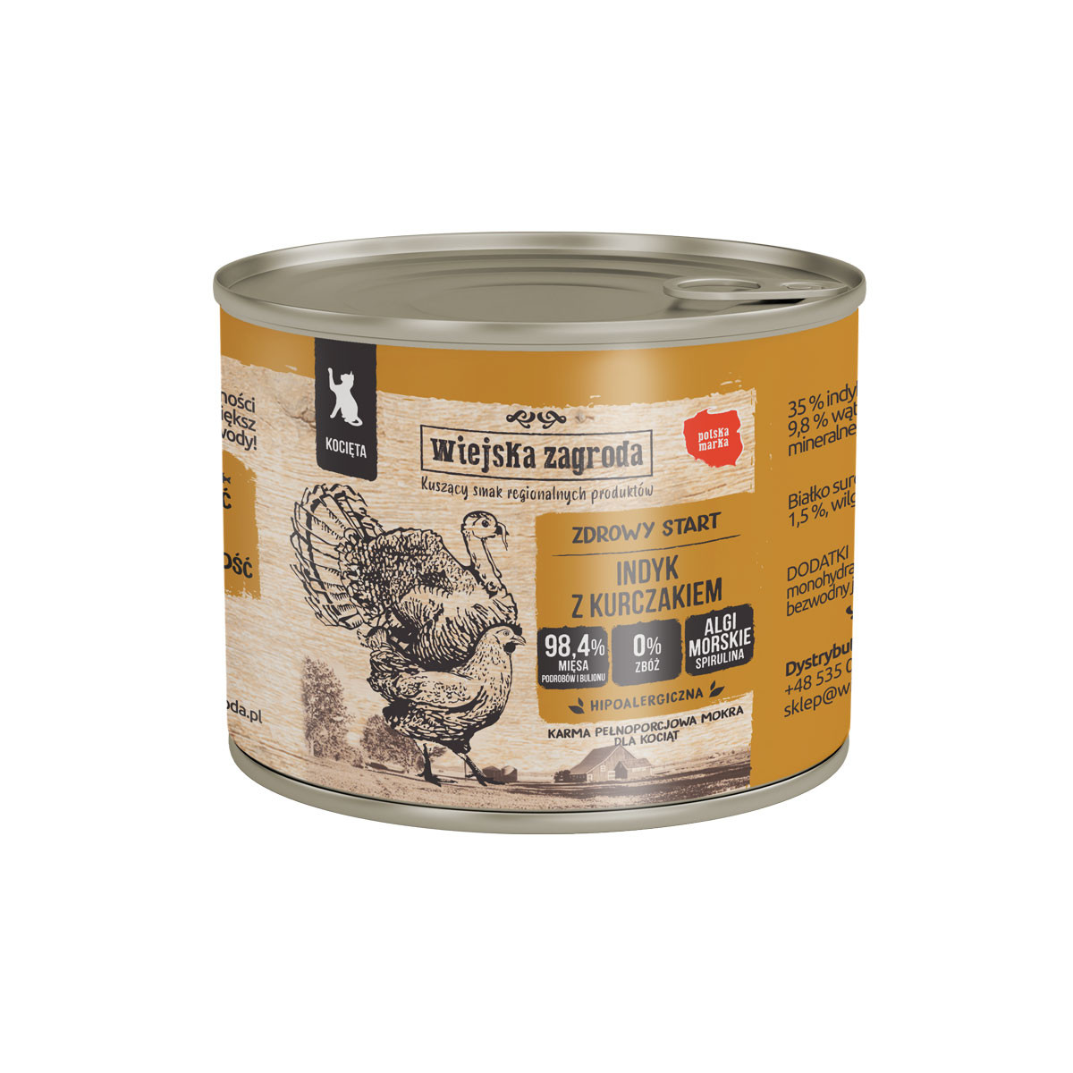 WIEJSKA ZAGRODA Turkey and chicken for kittens - nassfutter für Katzen - 200g - foto 1