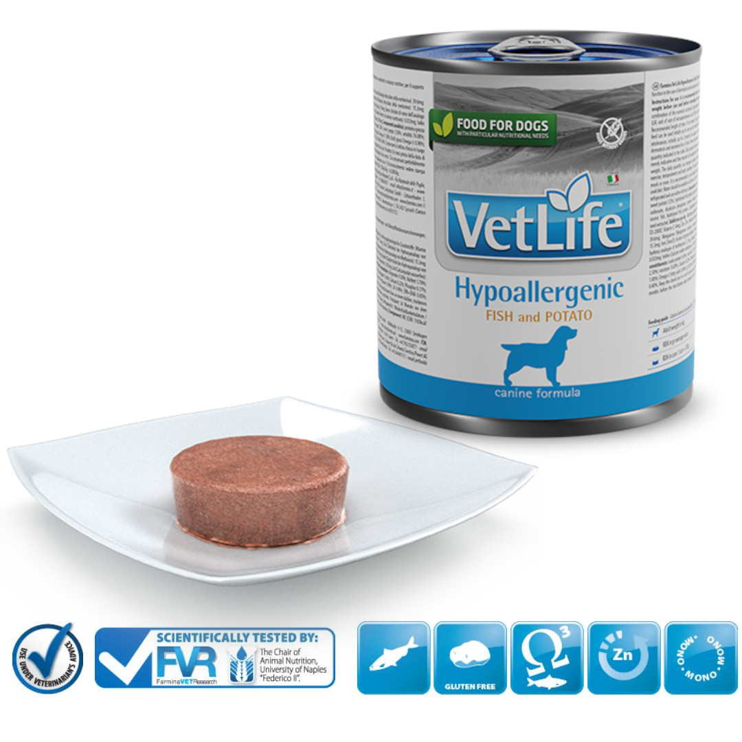 Farmina Pet Food Vet Life Hypoallergenic Fisch, Kartoffel Adult 300 g - foto 1