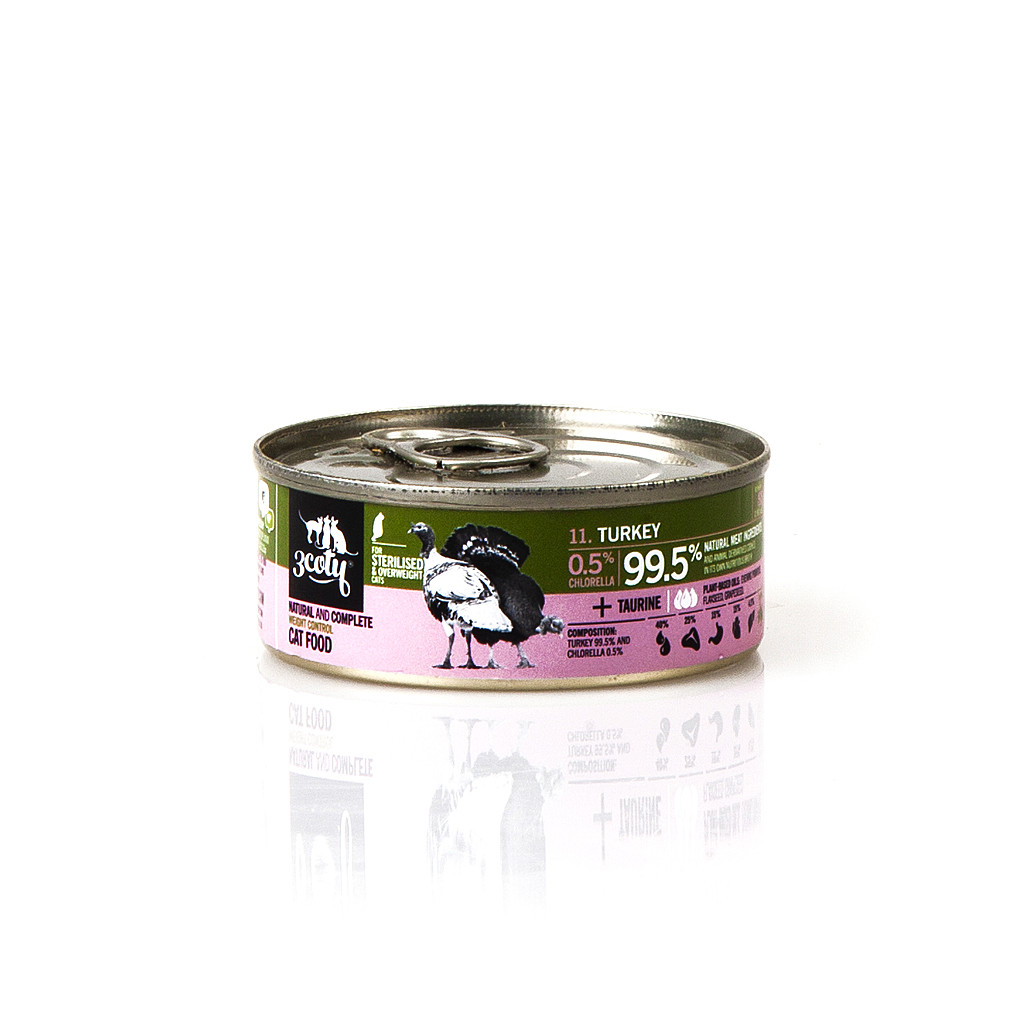 3COTY Turkey with chlorella Sterilised and overweight cats - nassfutter für Katzen - 6x80g - foto 1