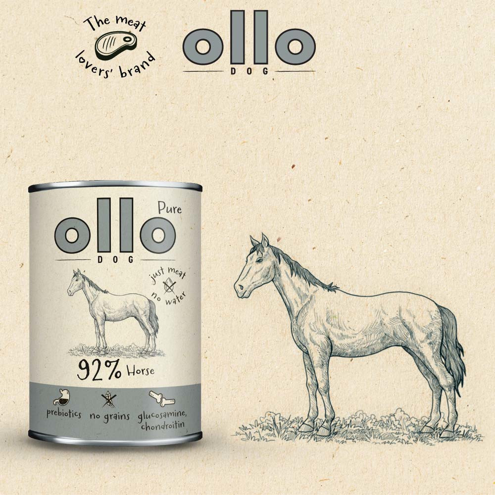 OLLO Pure Pferd - Nassfutter für Hunde - 400g - foto 3