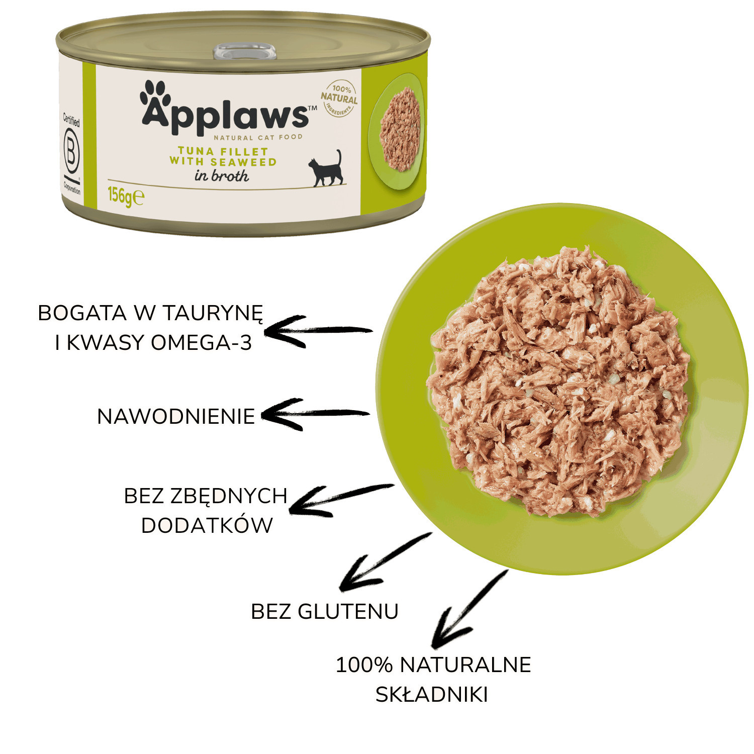 APPLAWS Tuna Fillet with Seaweed in Broth - nassfutter für Katzen - 70g - foto 1