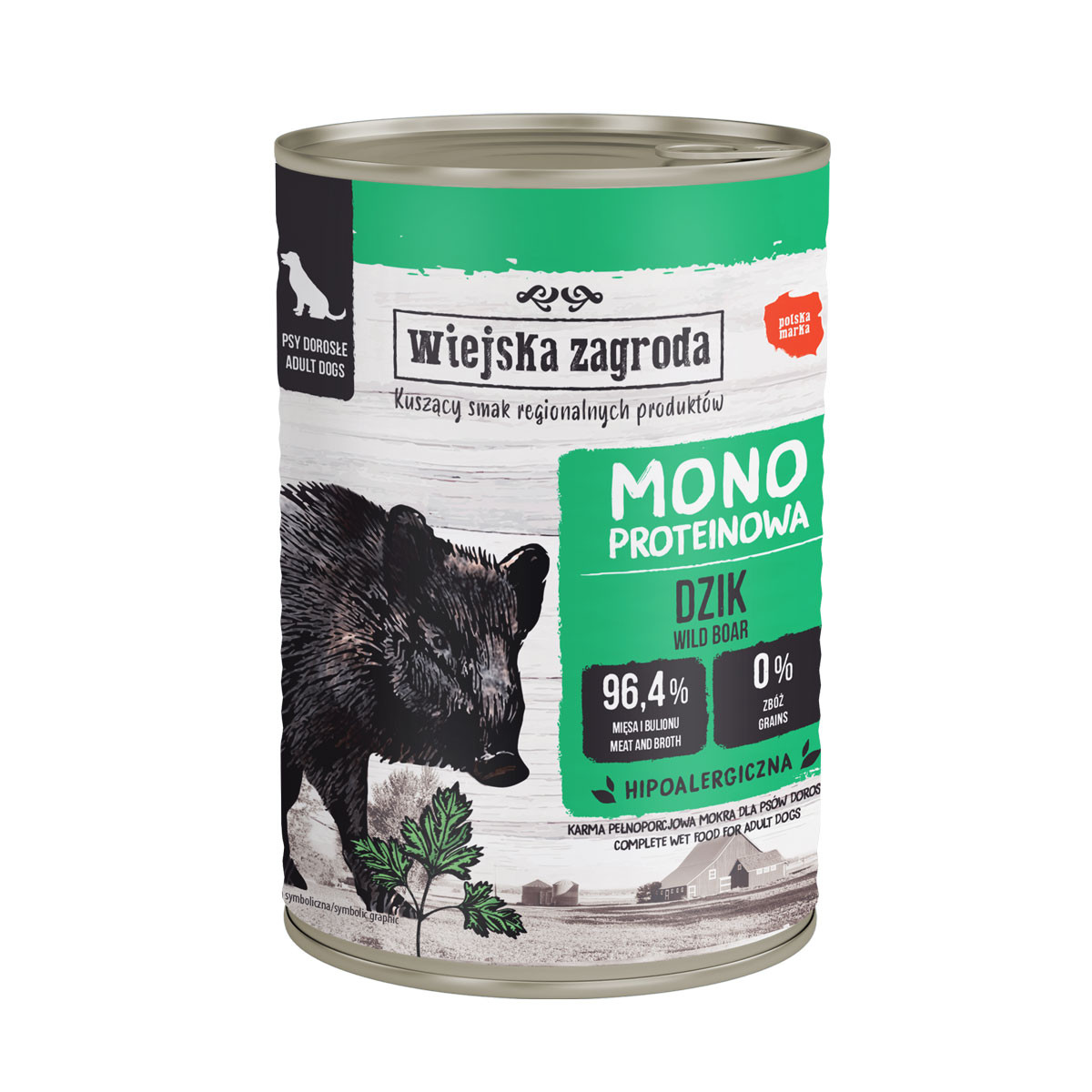 WIEJSKA ZAGRODA Monoprotein Wild boar - Nassfutter für Hunde - 400g - foto 1