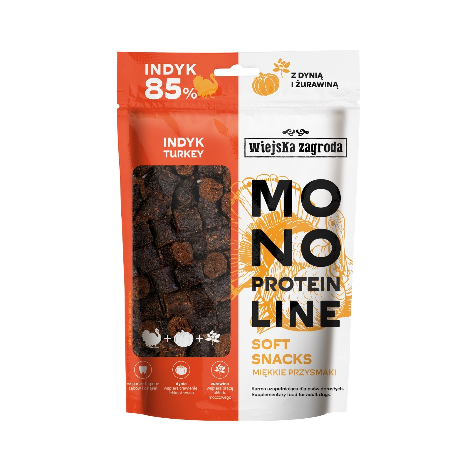 WIEJSKA ZAGRODA Monoprotein Line Soft Snacks Turkey - leckerli für hunde - 115g - foto 1