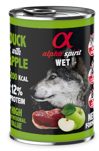 ALPHA SPIRIT WET Ente mit Apfel - Nassfutter für Hunde - 400g - foto 1